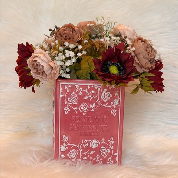 Sense and Sensibility Book Vase with Flowers